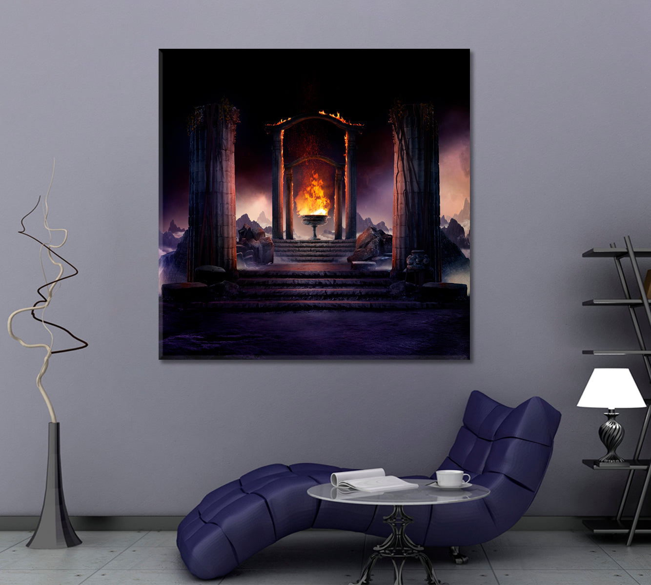 ETERNAL FIRE Ancient Columns Fantasy Landscape Fine Art Artesty   