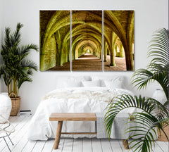 Abbey Cistercian Monastery Vaulted Stone Arch North Yorkshire UK Countries Canvas Print Artesty 3 panels 36" x 24" 
