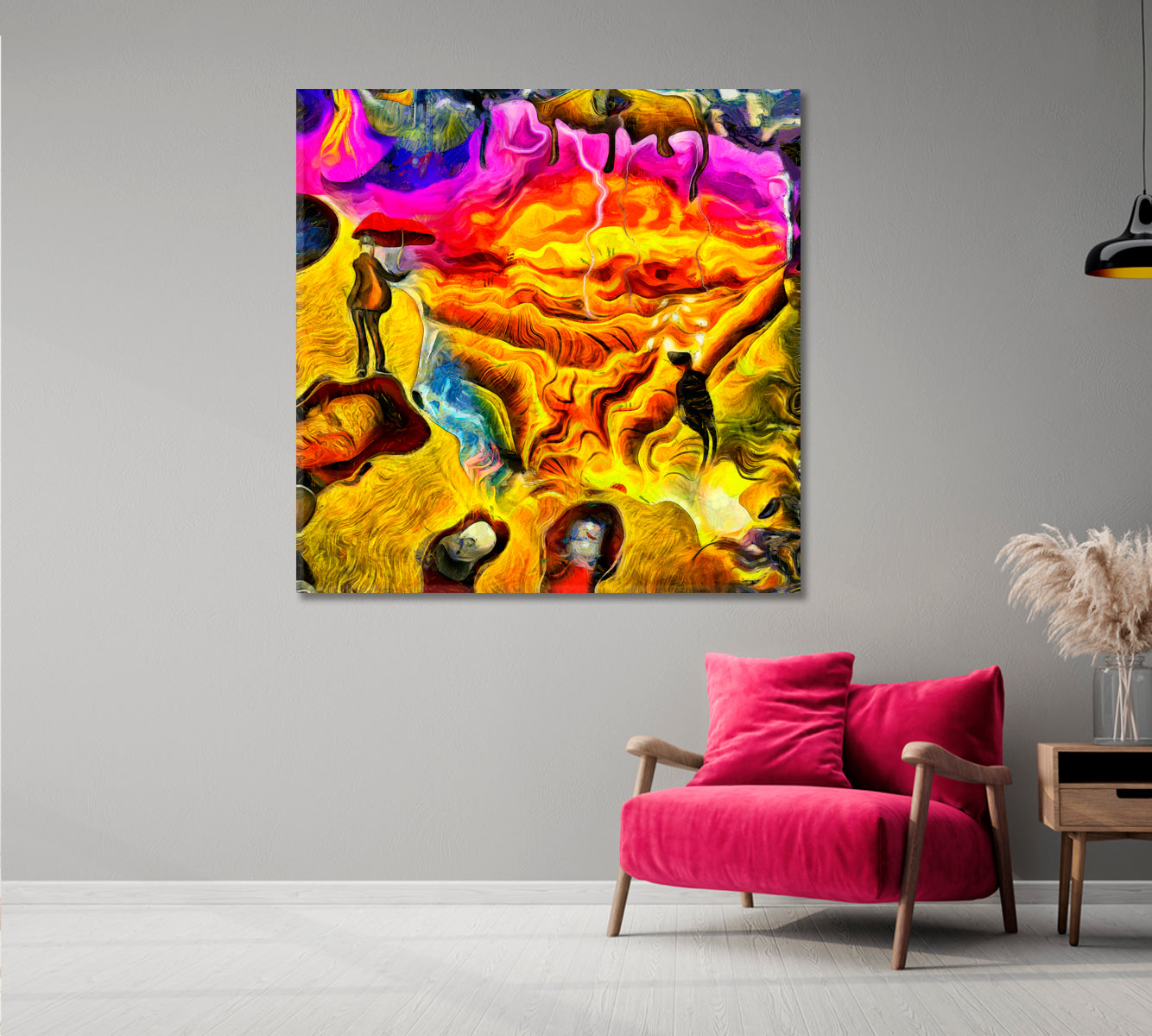 MEN'S MIND PUZZLE Surreal Сonsciousness Art Composition Surreal Fantasy Large Art Print Décor Artesty 1 Panel 12"x12" 