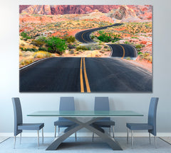 ROADS TRAILS PATHS Valley of Fire State Park Nevada Canvas Print Traveling Around Ink Canvas Print Artesty 1 panel 24" x 16" 