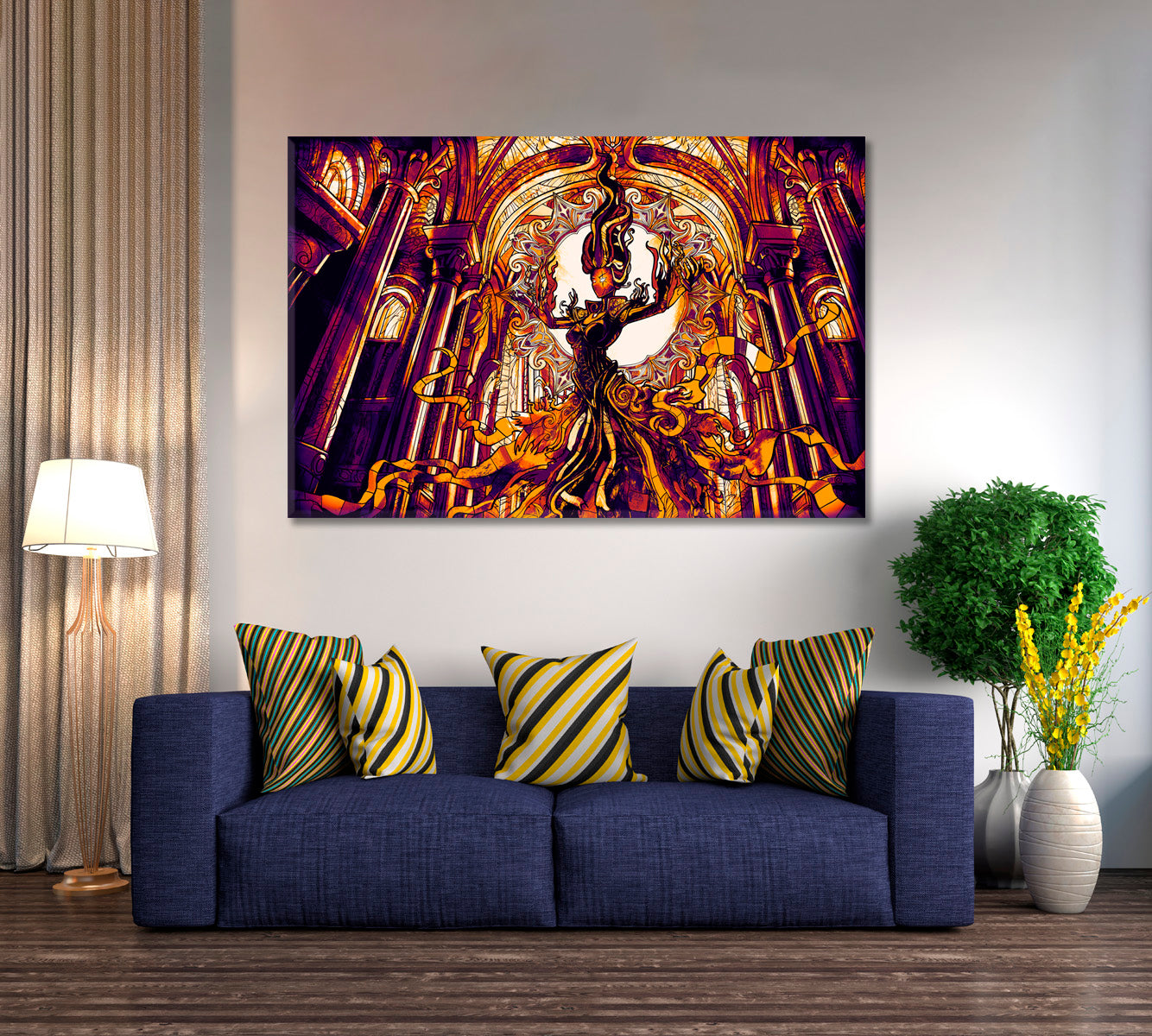 FANTASY Girl Hovers Majestic Cathedral Surreal Fantasy Large Art Print Décor Artesty   