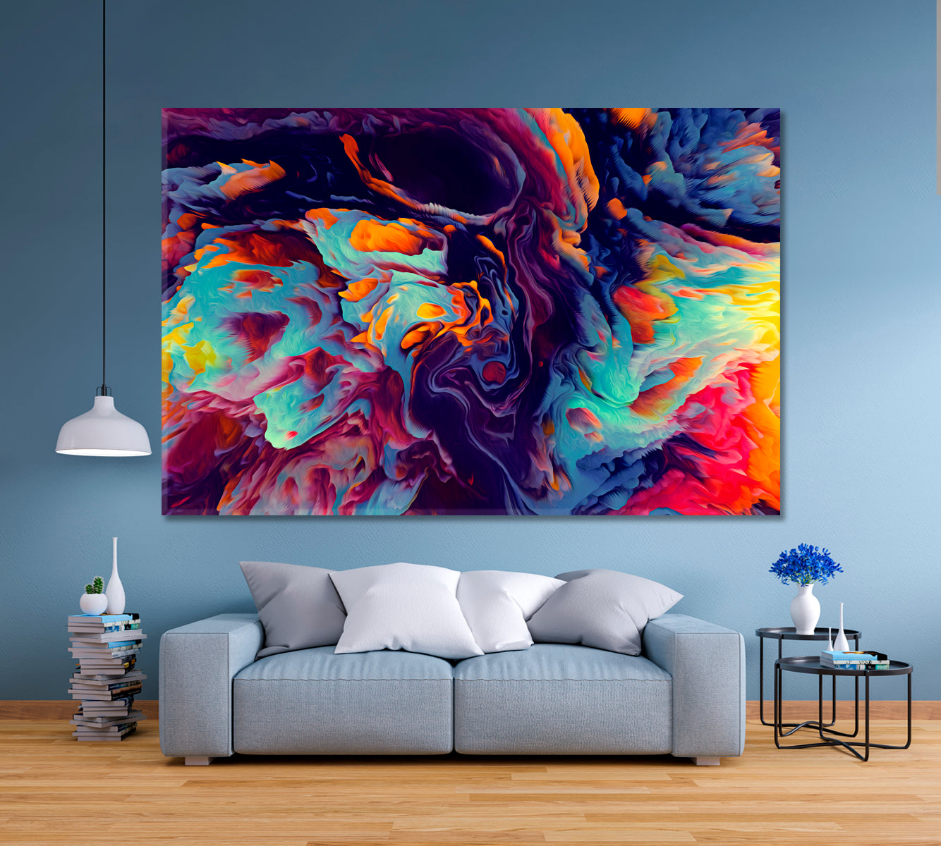 Colorful Abstract Energy Contemporary Art Artesty 1 panel 24" x 16" 
