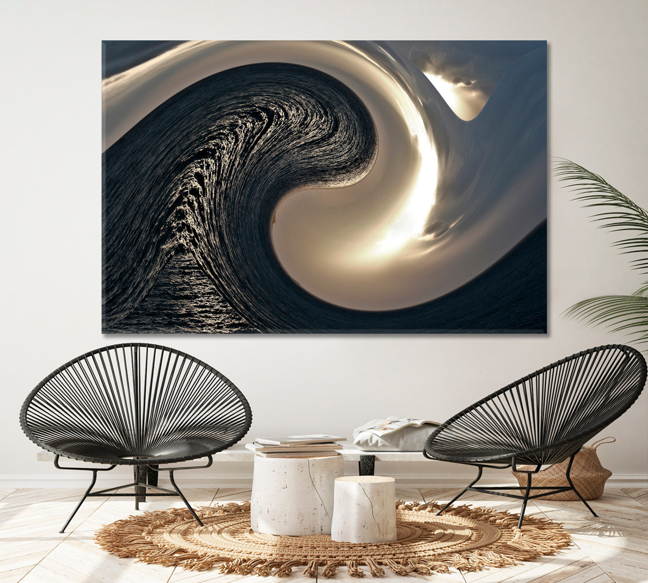 WAVE Abstract Yin Yang Symbol Abstract Art Print Artesty   