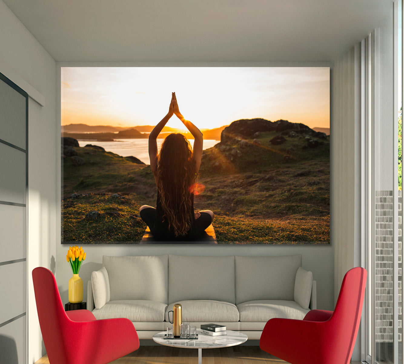 Spiritual Harmony Introspection Well-being Concept Canvas Print Landscape Yoga Spa, Zen Wall Canvas Art Artesty   