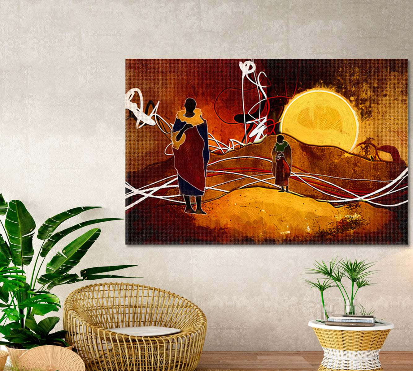 AFRICAN Tribal Ethnic Retro Vintage Canvas Print African Style Canvas Print Artesty   