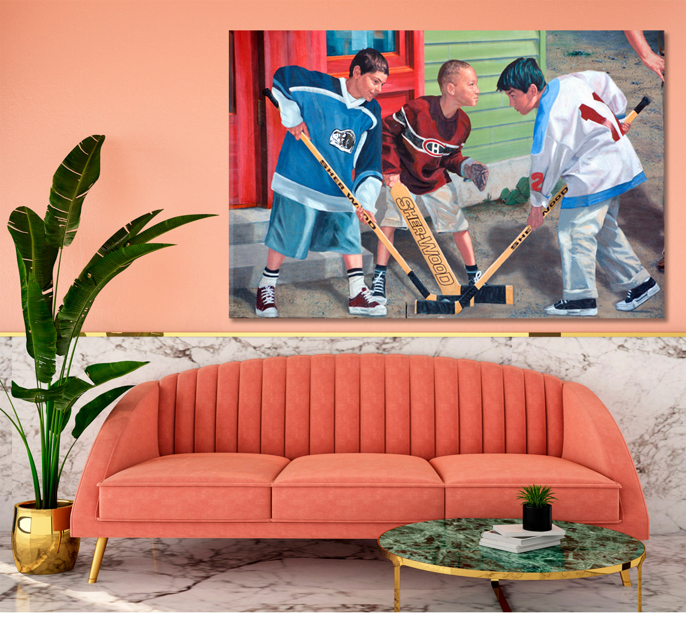 SPORT CHAMPIONS Street Art Urban Graffiti  Hockey Fans Boys Canvas Print Motivation Sport Poster Print Decor Artesty   