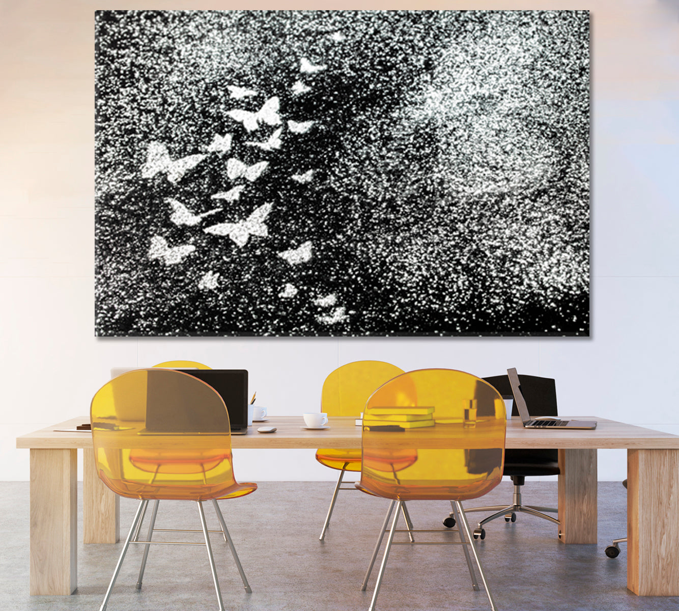 BUTTERFLY Black And White Beautiful Tender Canvas Print Black and White Wall Art Print Artesty   