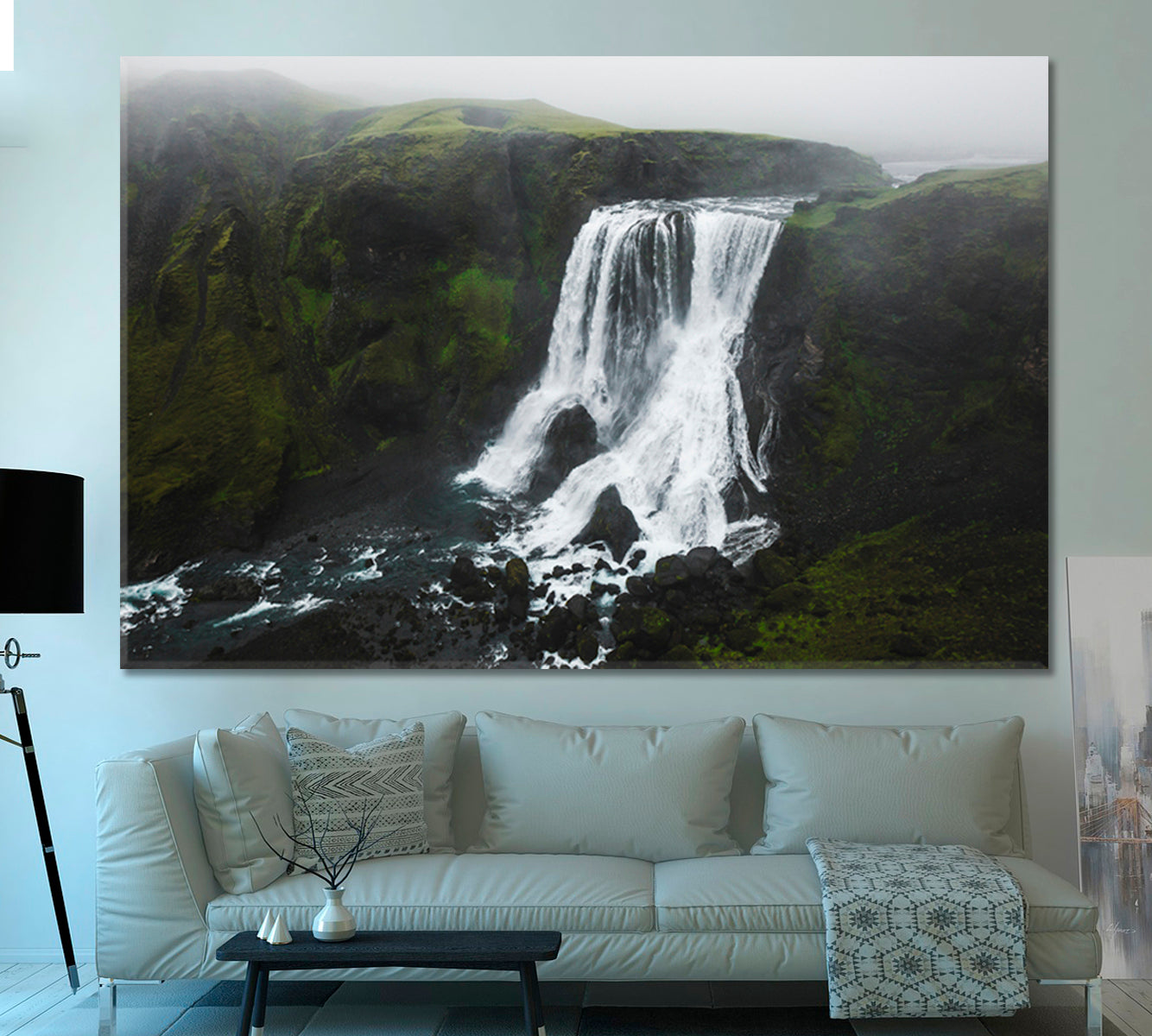 Fagrifoss Waterfall Iceland Lakagigar Highlands Skaftafell National Park Canvas Print Scenery Landscape Fine Art Print Artesty   