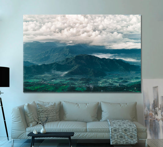 Top of Agung Volcano. Batur Caldera and Gunung Abang View Mount Agung in Bali at the sunrise summit Scenery Landscape Fine Art Print Artesty