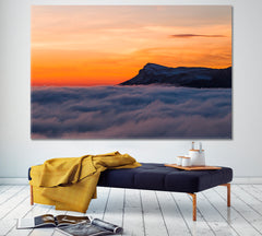 SUN ROSE ABOVE THE CLOUDS Sky Hill Beautiful Landscape Canvas Print Skyscape Canvas Artesty 1 panel 24" x 16" 
