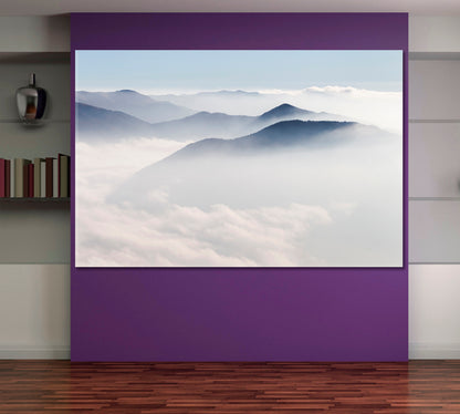 Misty Mountains Awesome Morning Moment Natural Landscape Scenery Foggy Cloudy Sky Scenery Landscape Fine Art Print Artesty   