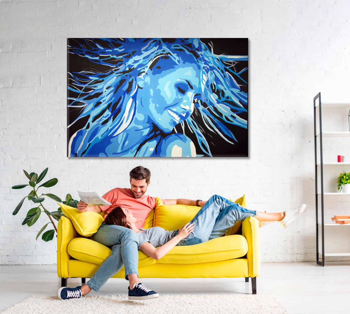 BLUE SMILE Fluttering Hair Fashion Art Portrait Hairstyle Beauty Contemporary Art Artesty   