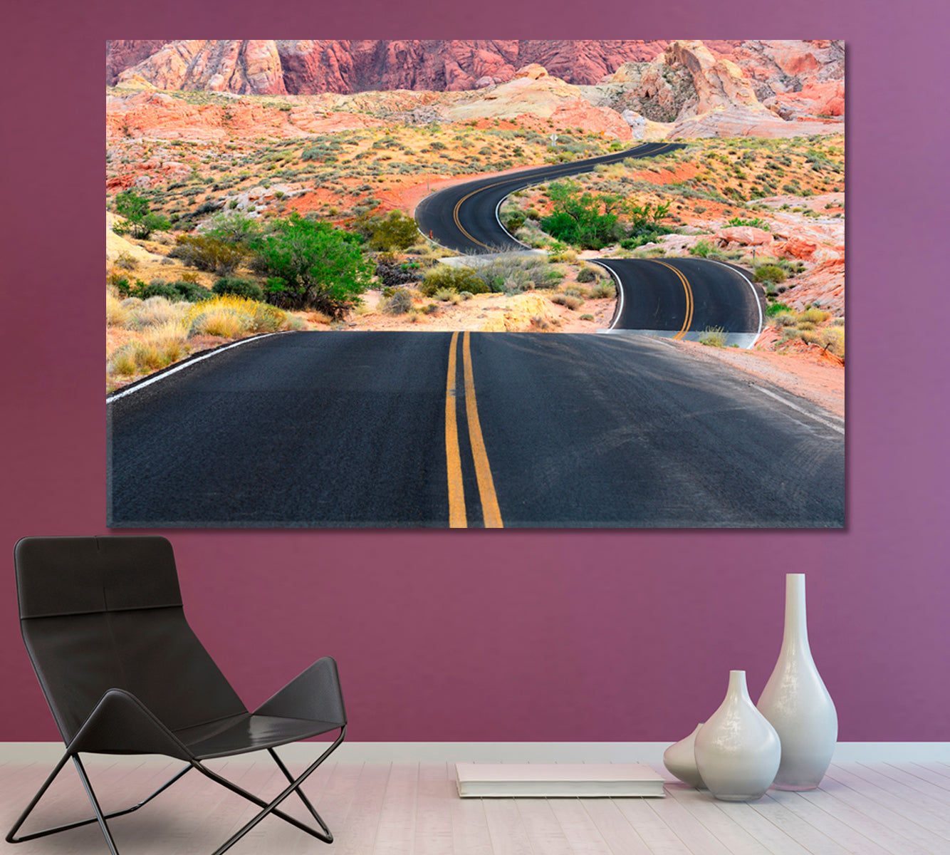 ROADS TRAILS PATHS Valley of Fire State Park Nevada Canvas Print Traveling Around Ink Canvas Print Artesty   