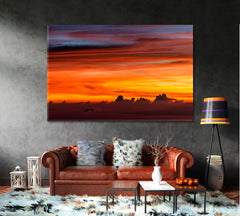 Colorful Sky Amazing Colorful Sunrise Top Agung Volcano Bali Multicolor Clouds Pattern Scenery Landscape Fine Art Print Artesty   