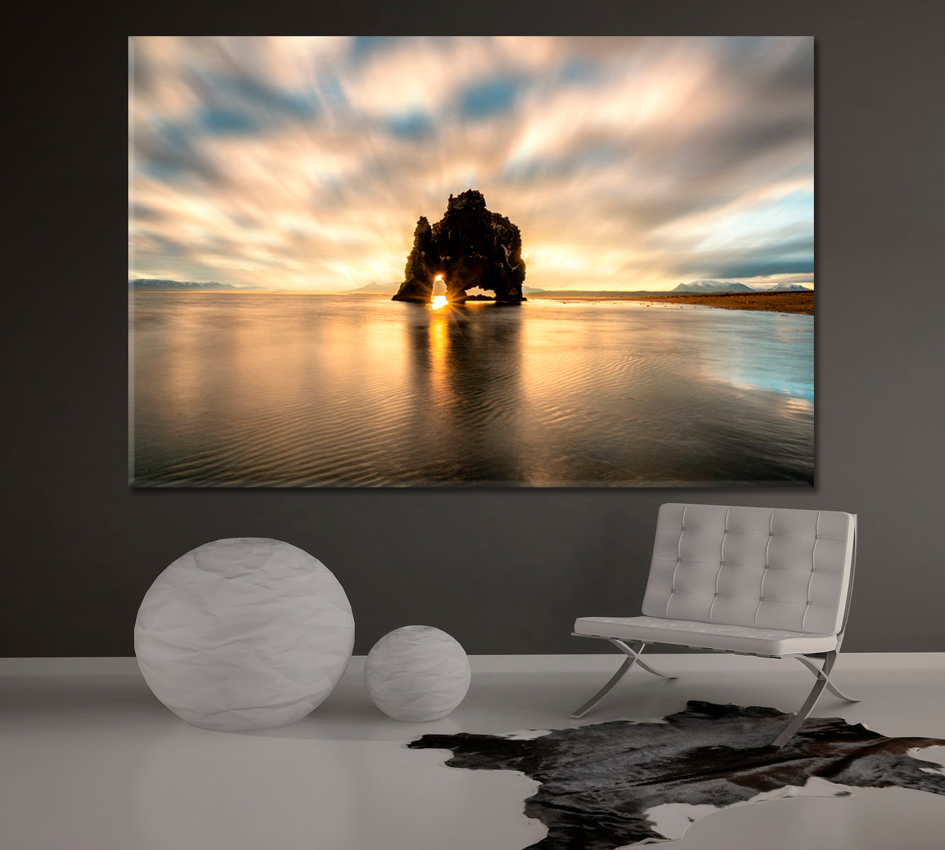 Hvitserkur Unique Basalt Rock Majestic Monolith Vatnsnes Peninsula Iceland Beautiful Landscape Canvas Print Scenery Landscape Fine Art Print Artesty 1 panel 24" x 16" 