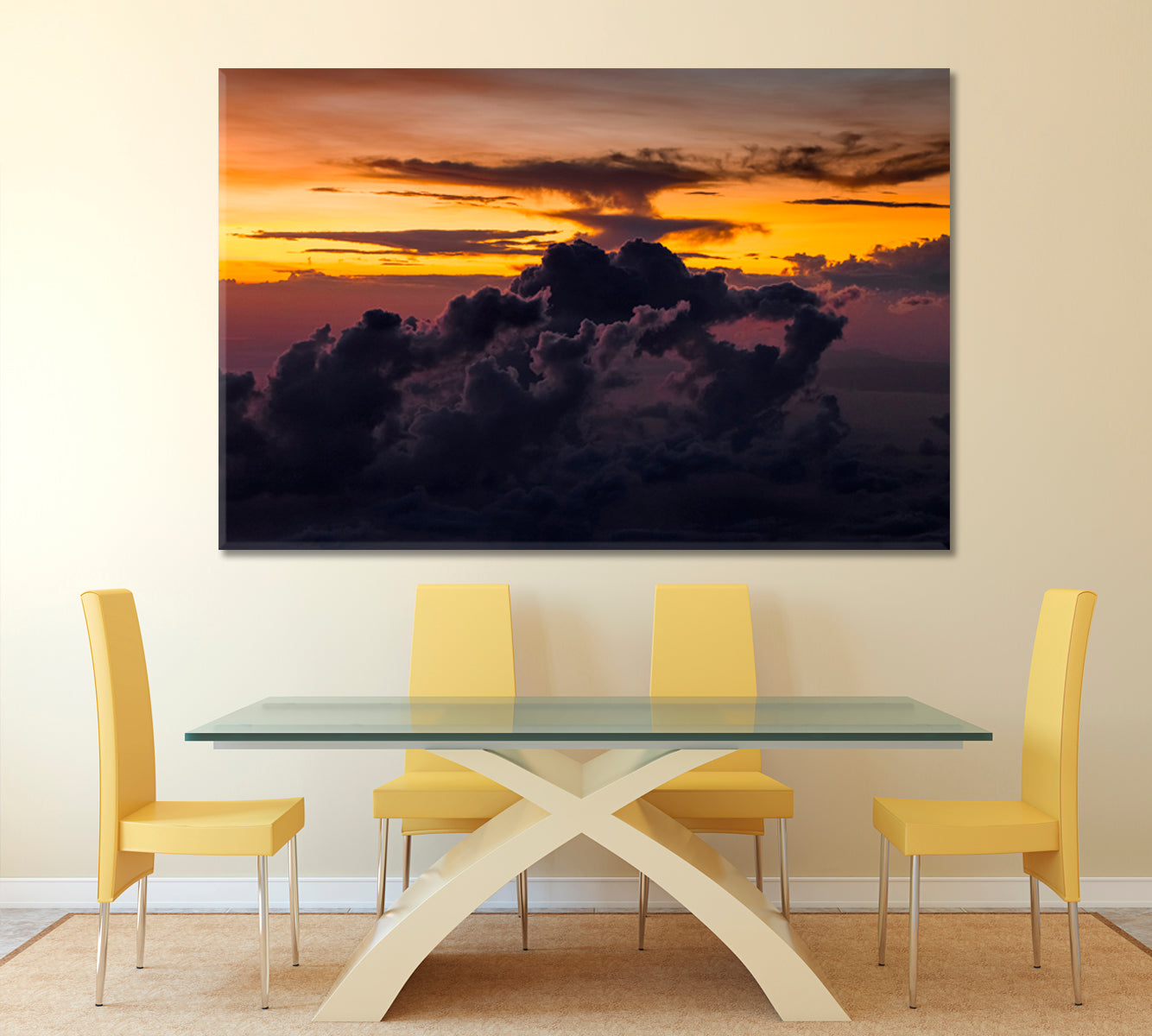 Dusk Shining Impressive Clouds at Sunrise Maldives Islands Abstract Blur Scenery Landscape Fine Art Print Artesty 1 panel 24" x 16" 