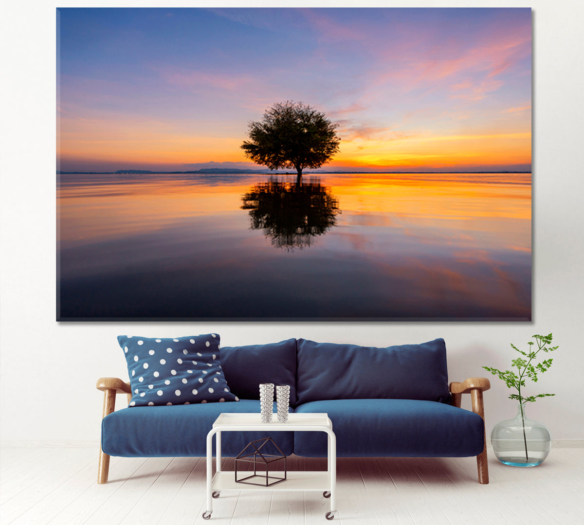 Breathtaking Landscape Inspired by Nature Sunset Over Water Flooded Trees Scenery Landscape Fine Art Print Artesty 1 panel 24" x 16" 