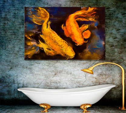 Koi Carp Beautiful Koi Fish Pastel Modern Art Canvas Print Fine Art Artesty   