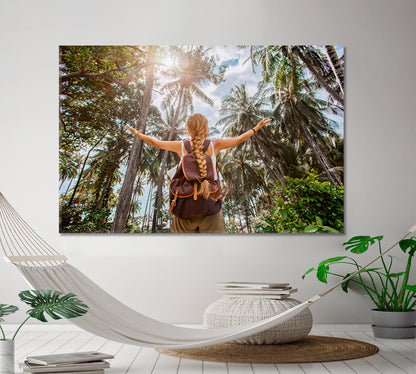 TRAVELING AROUND THE WORLD Girl in the Jungle Sport Active Lifestyle Concept Traveling Around Ink Canvas Print Artesty   