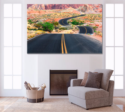 ROADS TRAILS PATHS Valley of Fire State Park Nevada Canvas Print Traveling Around Ink Canvas Print Artesty   