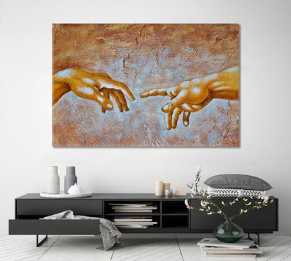 GOD IN ART Hand of God Creation of Adam Michelangelo Religious Modern Art Artesty   