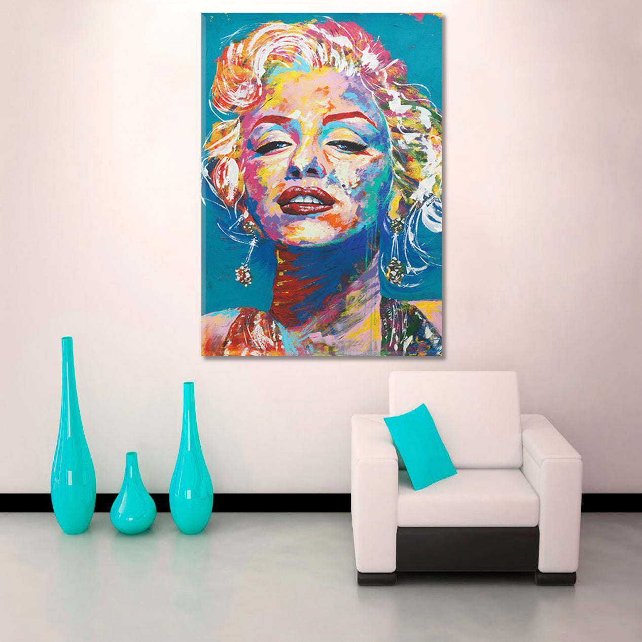 MARILYN MONROE  Modern Art Trendy Canvas Print - Vertical Celebs Canvas Print Artesty   