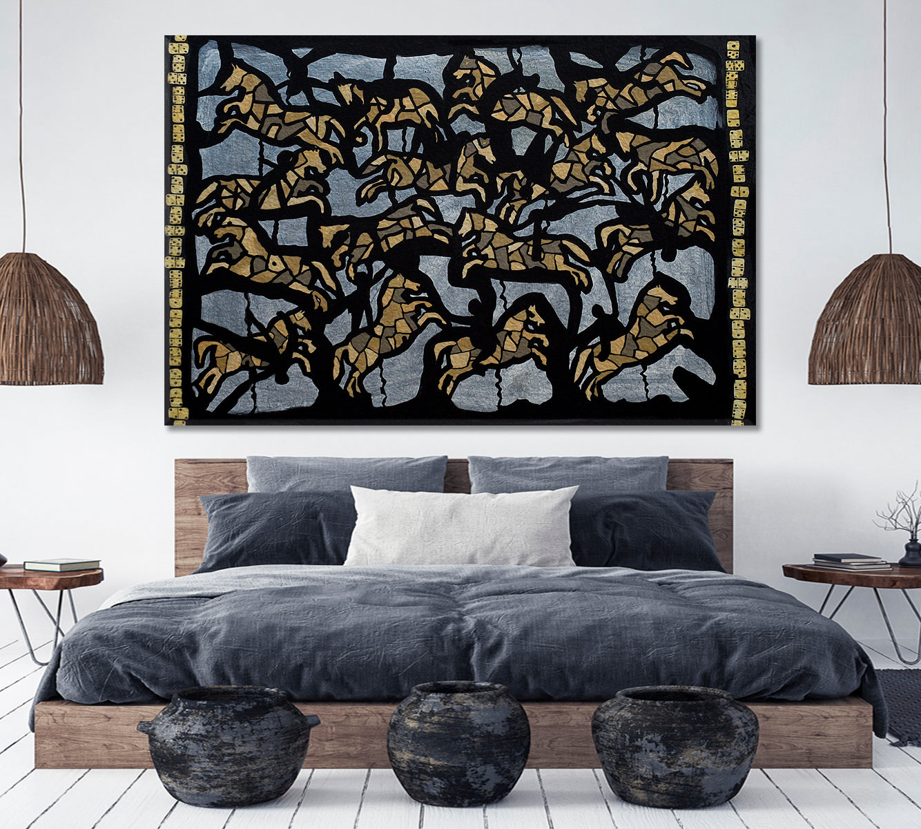 HORSES Abstract Contemporary Ornaments Masterpiece Boho Style Art Contemporary Art Artesty   