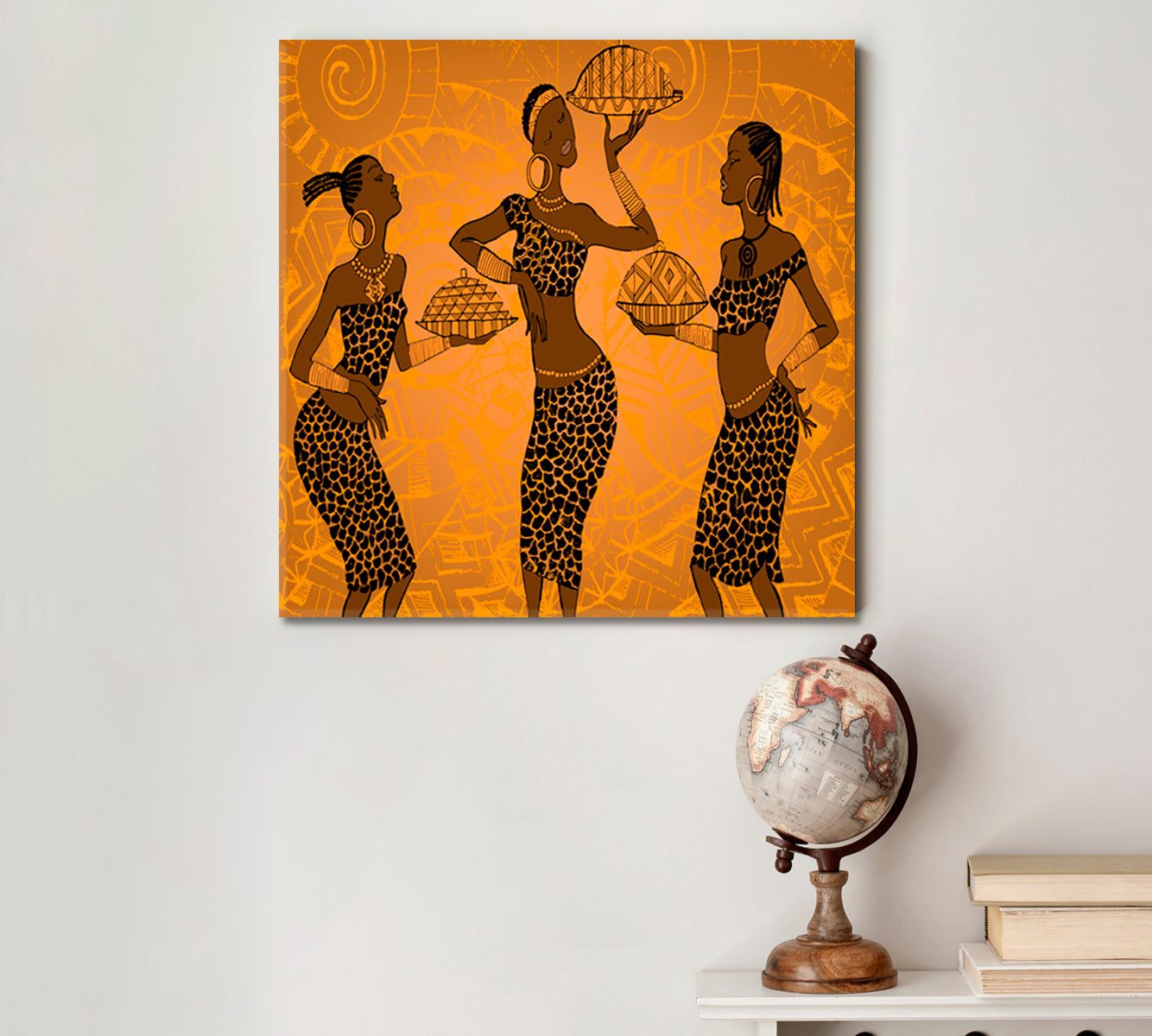 Beautiful African Black Woman Africa Ethnic Retro Vintage Style - S African Style Canvas Print Artesty   