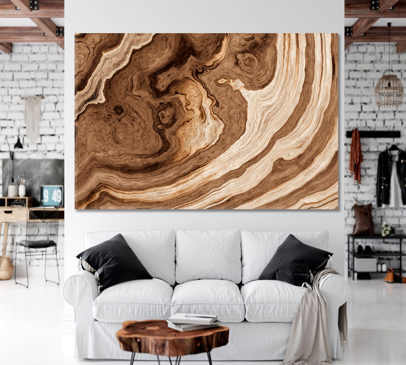 TREE Age Rings Brown Abstract Driftwood Abstract Art Print Artesty   