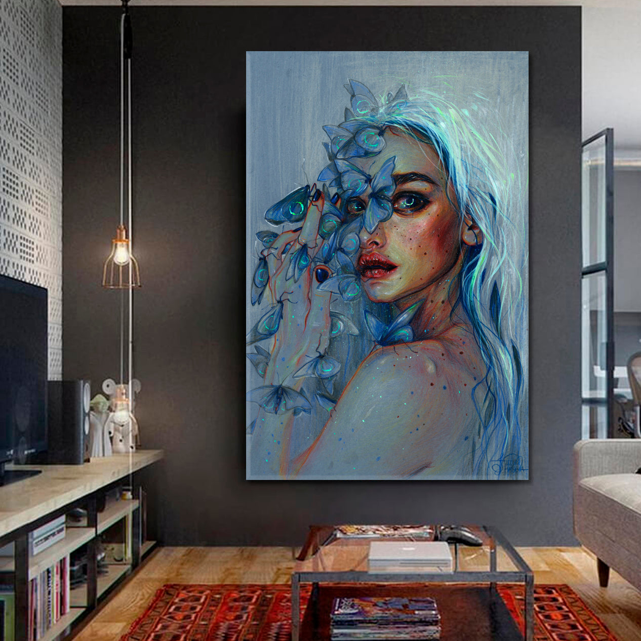 TENDERNESS Refined Fine Art Beautiful Girl Fantasy Portret Canvas Print | Vertical 1 panel Fine Art Artesty   