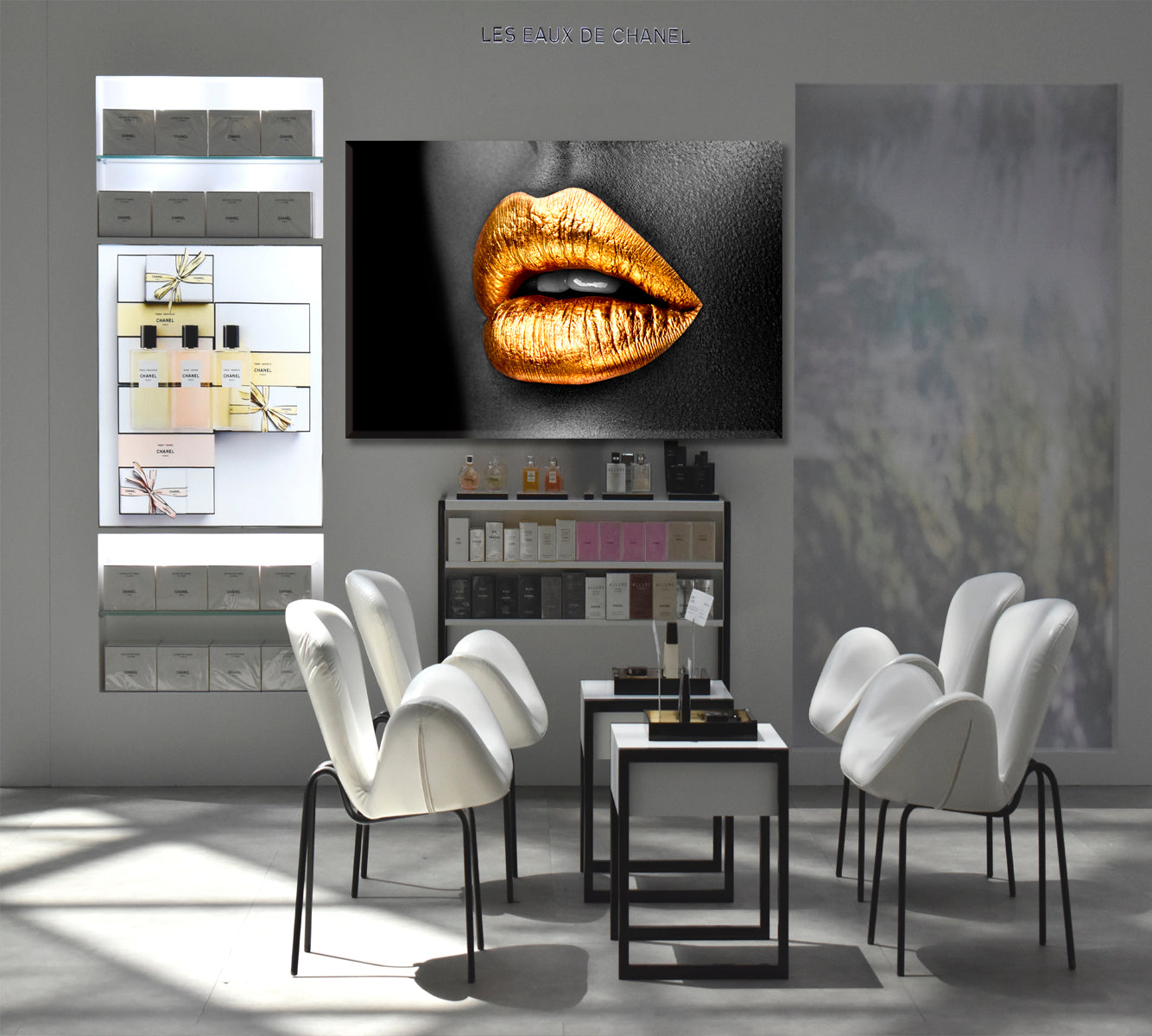 Golden Lipstick Gold Metal Lips Beauty African American Girl Beauty Salon Artwork Prints Artesty   