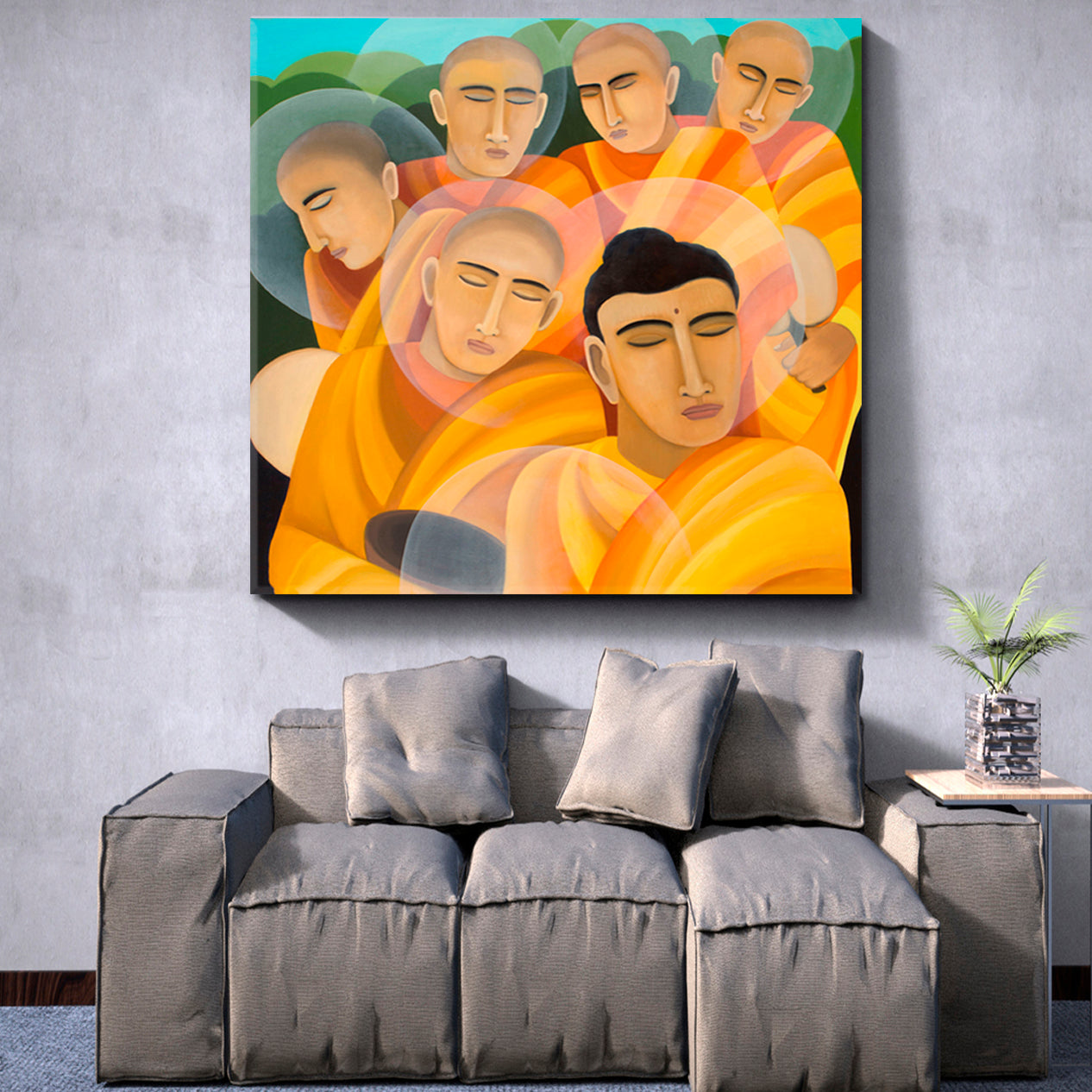 MYSTICAL MOMENTS Monks Religion Abstract Contemporary Religious Modern Art Artesty   