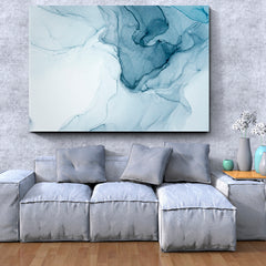 Marble Alcohol Ink Abstract Painting Soft Color Modern Artistic Motion Fluid Art, Oriental Marbling Canvas Print Artesty 1 panel 24" x 16" 