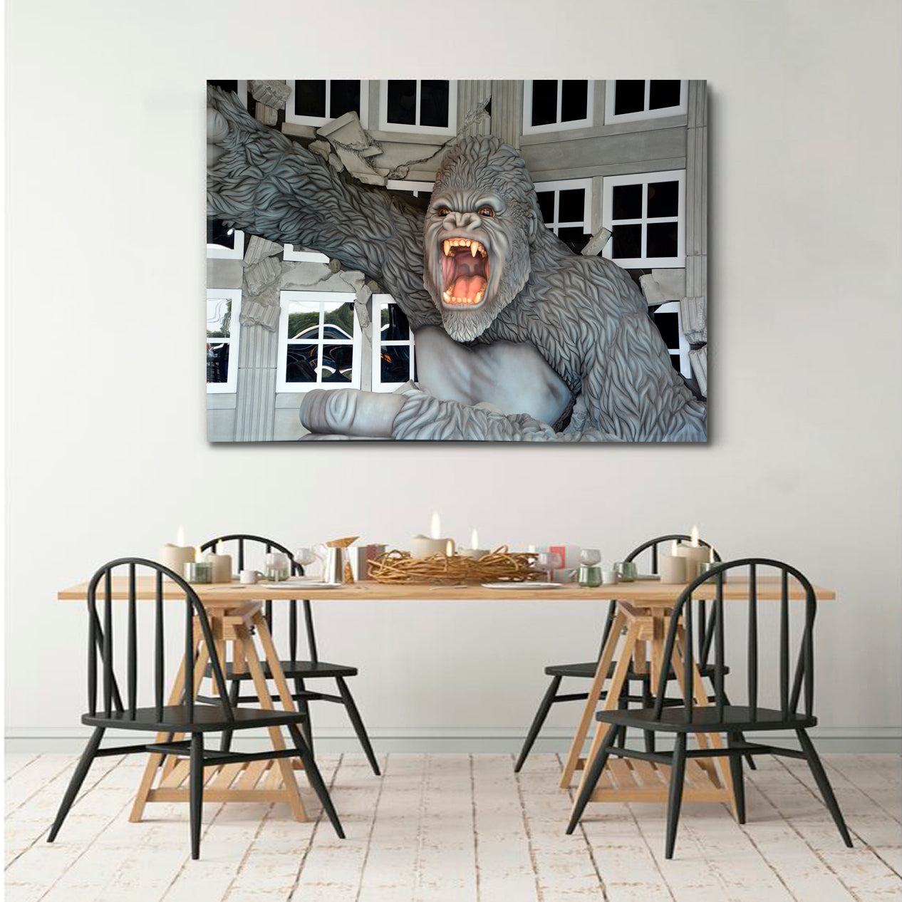 Giant King Kong USA Attraction Famous Landmarks Artwork Print Artesty   