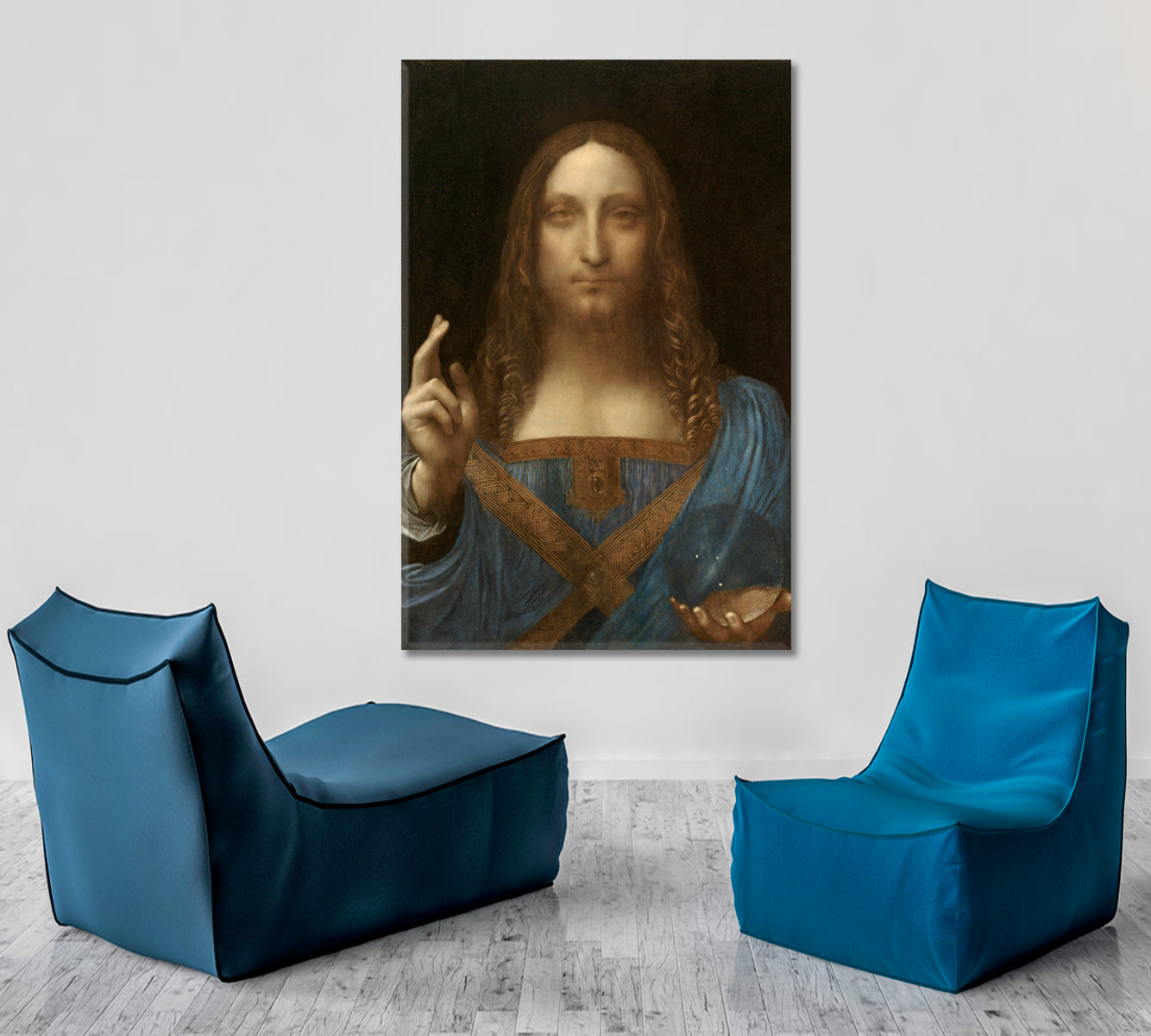 Salvator Mundi Leonardo Style Fine Art Artesty 1 Panel 16"x24" 