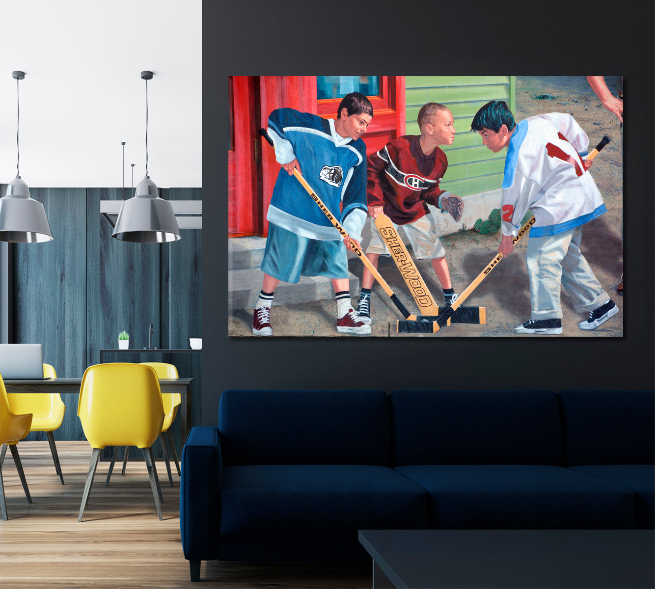 SPORT CHAMPIONS Street Art Urban Graffiti  Hockey Fans Boys Canvas Print Motivation Sport Poster Print Decor Artesty   