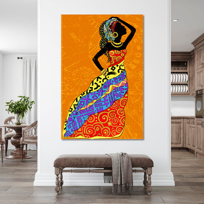 Beautiful Black African Woman African Style Canvas Print Artesty   