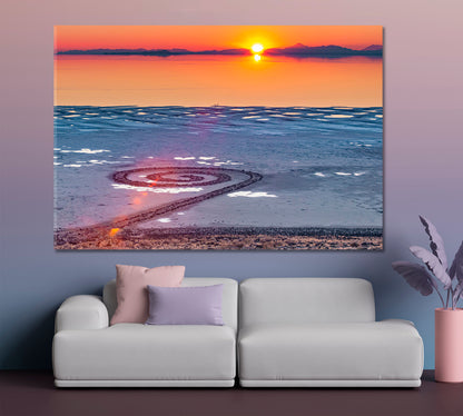 Spiral Jetty Giant Earthwork Sculpture Robert Smithson Great Salt Lake Scenery Landscape Fine Art Print Artesty   