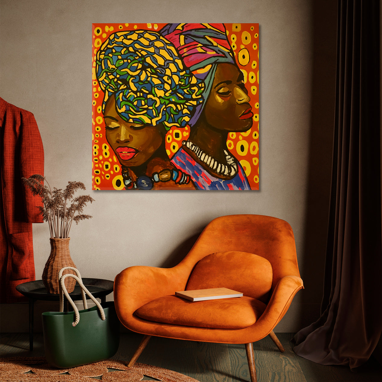 AFRICAN FASHION Black Women Colorful Vivid Abstract Modern Art | S People Portrait Wall Hangings Artesty   