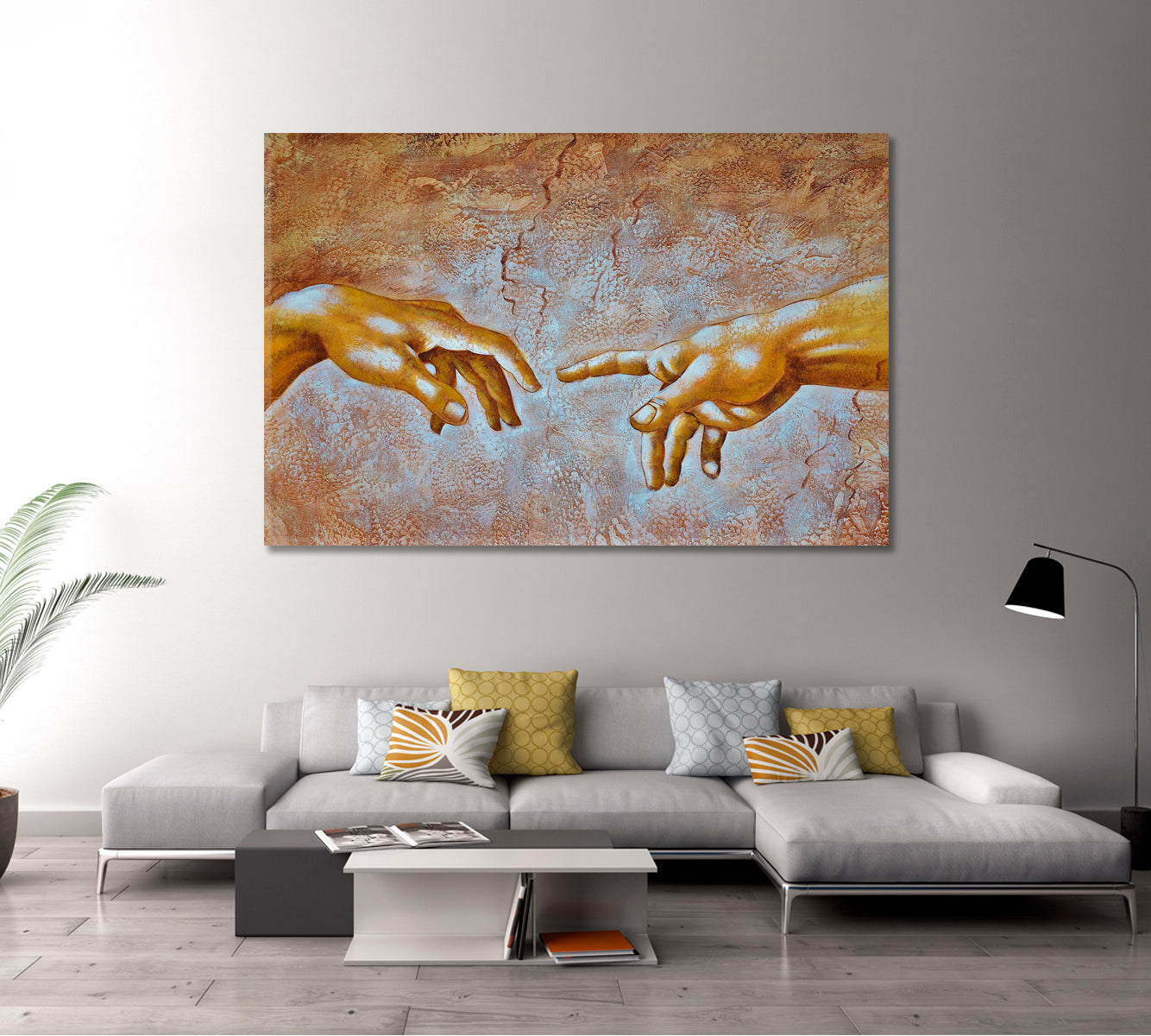 GOD IN ART Hand of God Creation of Adam Michelangelo Religious Modern Art Artesty   