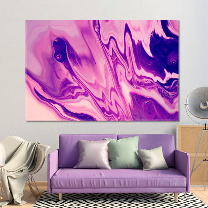 FUCHSIA Acrylic Mix Abstract Colorful Marble Splash Fluid Fluid Art, Oriental Marbling Canvas Print Artesty 1 panel 24" x 16" 