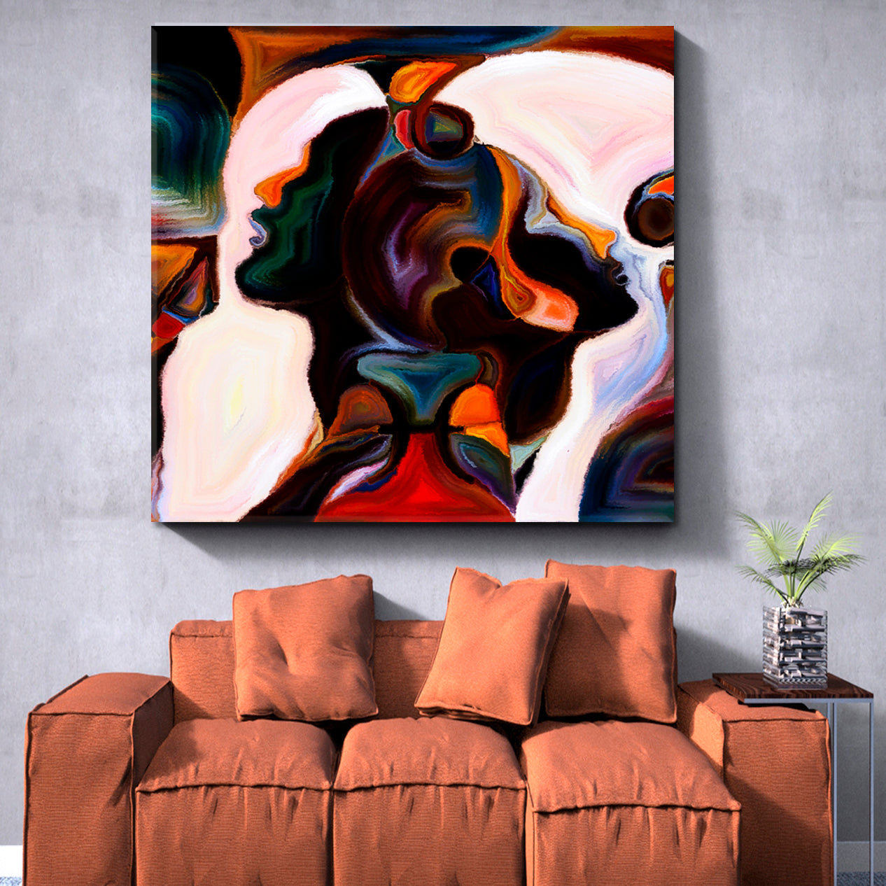 MODERN ART Abstract Design Canvas Print | Square Panel Consciousness Art Artesty 1 Panel 12"x12" 