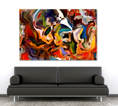 Human and Colorful Abstract Shapes Abstract Art Print Artesty 1 panel 24" x 16" 
