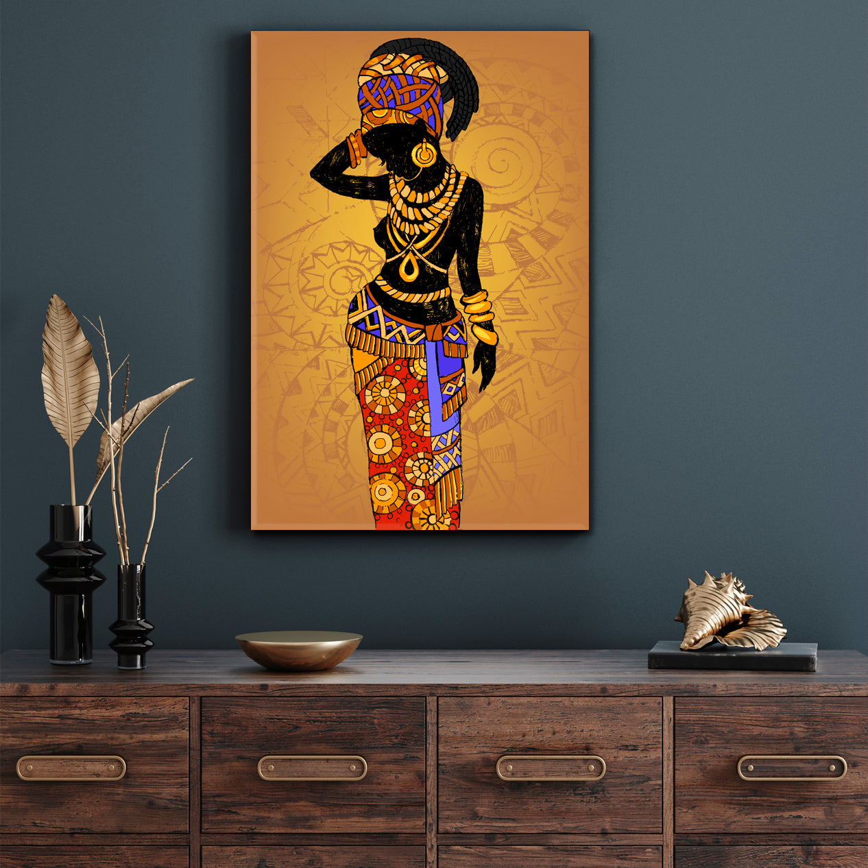 Beautiful Black Woman African Style African Style Canvas Print Artesty   