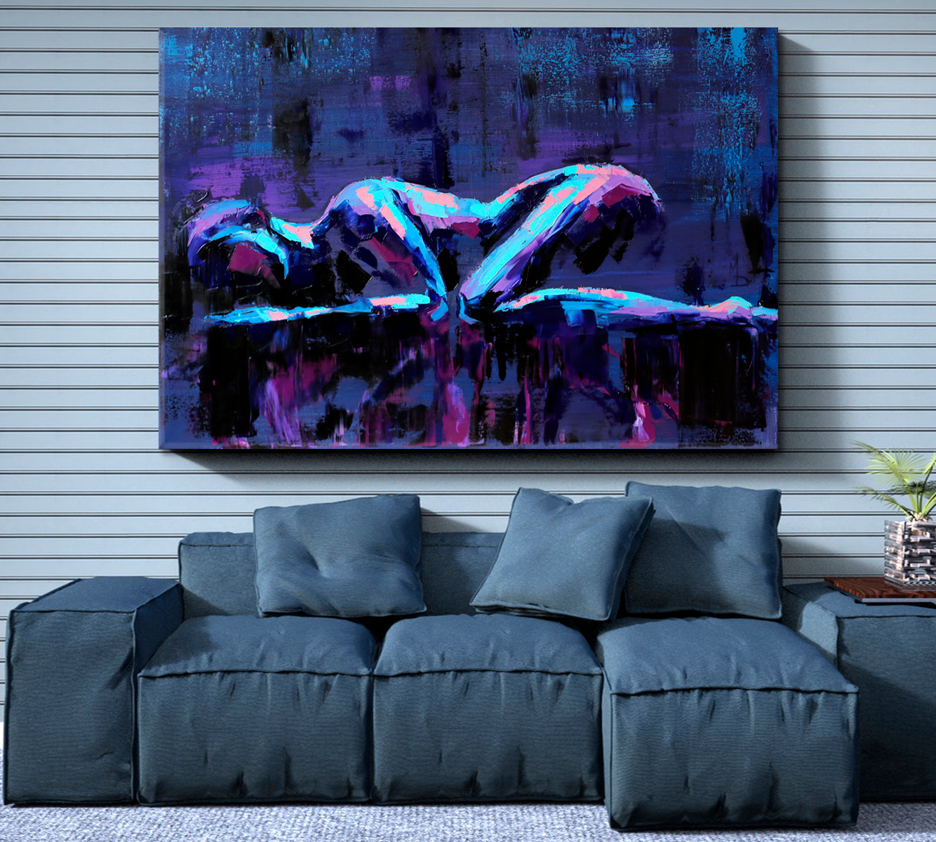 MOUNTAINS Lying Girl Body Shape Conceptual Abstract Painting Contemporary Art Artesty   