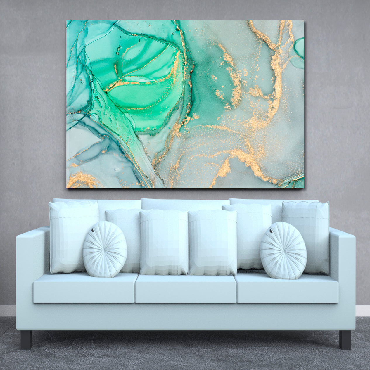 Modern Marble Fluid Abstract Fluid Art, Oriental Marbling Canvas Print Artesty   