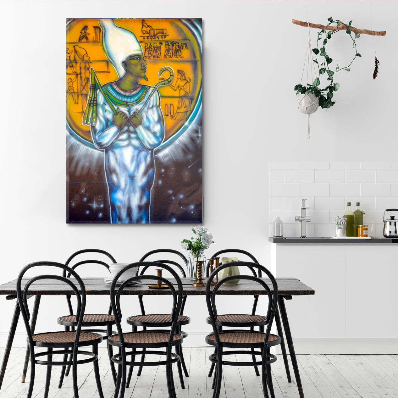 Egyptian God Atum Popular Urban Graffiti San Diego CA USA  Canvas Print - Vertical Street Art Canvas Print Artesty   