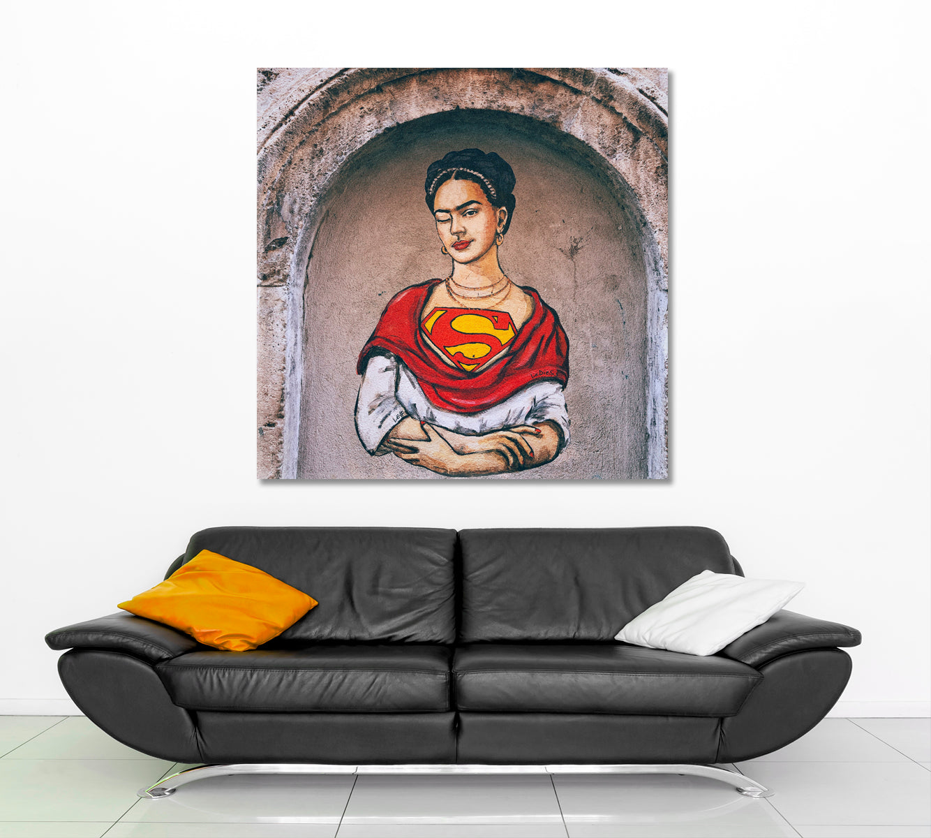 FRIDA KAHLO  Street Art Graffiti - Square Panel Street Art Canvas Print Artesty 1 Panel 12"x12" 