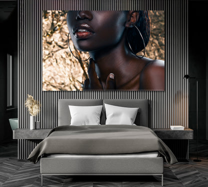 Attractive African American Woman Spa, Zen Wall Canvas Art Artesty   