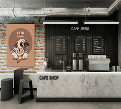 FUNNY PUG Coffee Lovers - V Animals Canvas Print Artesty   